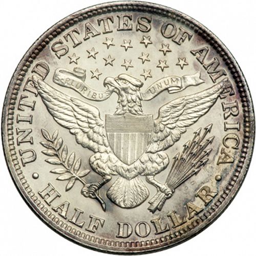 50 cent Reverse Image minted in UNITED STATES in 1898 (Barber)  - The Coin Database