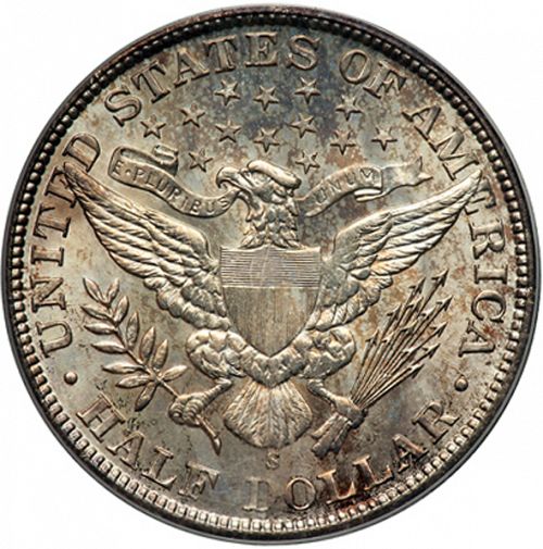 50 cent Reverse Image minted in UNITED STATES in 1902S (Barber)  - The Coin Database
