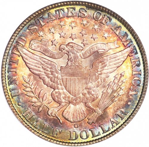 50 cent Reverse Image minted in UNITED STATES in 1905O (Barber)  - The Coin Database