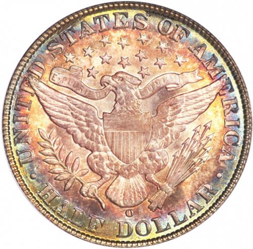 50 cent Reverse Image minted in UNITED STATES in 1905O (Barber)  - The Coin Database