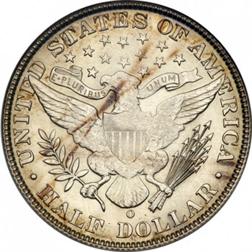50 cent Reverse Image minted in UNITED STATES in 1907O (Barber)  - The Coin Database