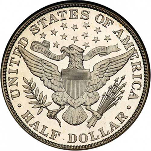 50 cent Reverse Image minted in UNITED STATES in 1908 (Barber)  - The Coin Database
