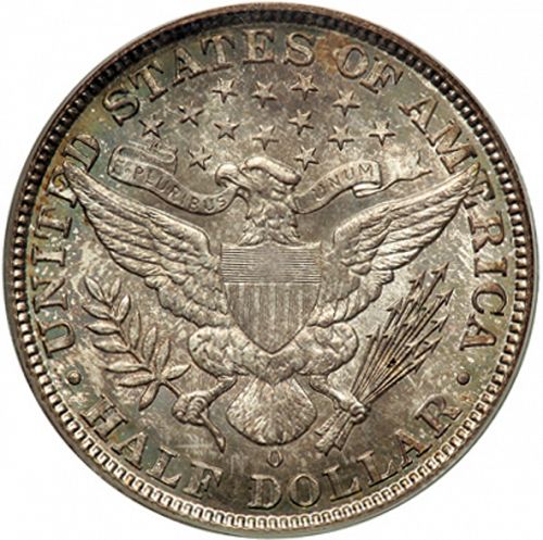 50 cent Reverse Image minted in UNITED STATES in 1908O (Barber)  - The Coin Database