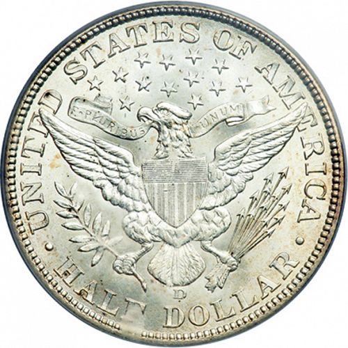50 cent Reverse Image minted in UNITED STATES in 1911D (Barber)  - The Coin Database