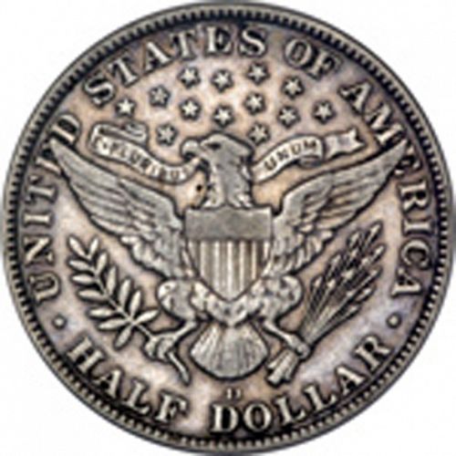 50 cent Reverse Image minted in UNITED STATES in 1912D (Barber)  - The Coin Database