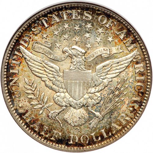 50 cent Reverse Image minted in UNITED STATES in 1915D (Barber)  - The Coin Database