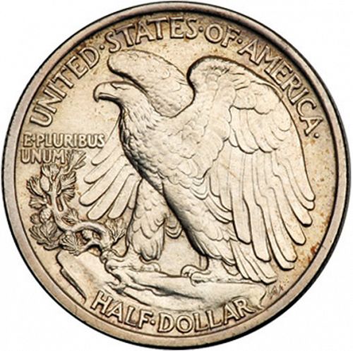 50 cent Reverse Image minted in UNITED STATES in 1916 (Walking Liberty - Mintmark on obverse)  - The Coin Database