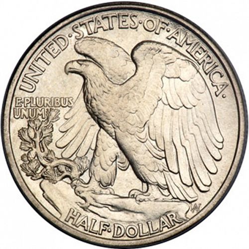 50 cent Reverse Image minted in UNITED STATES in 1916S (Walking Liberty - Mintmark on obverse)  - The Coin Database
