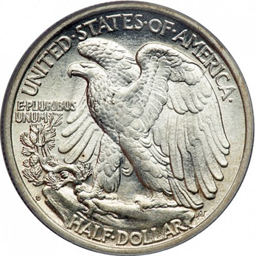 50 cent Reverse Image minted in UNITED STATES in 1917D (Walking Liberty - Mintmark on obverse)  - The Coin Database