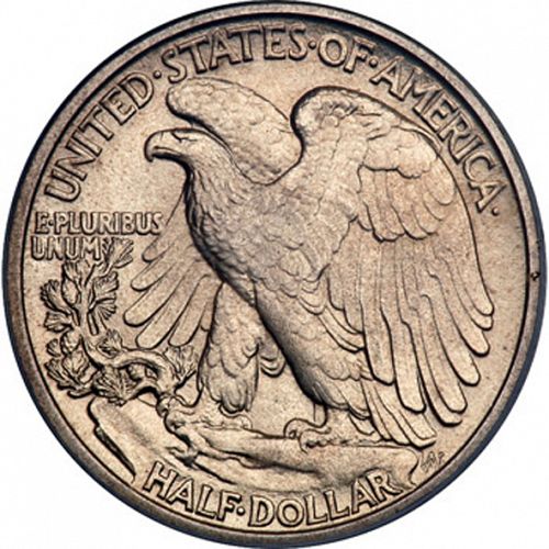 50 cent Reverse Image minted in UNITED STATES in 1917S (Walking Liberty - Mintmark on obverse)  - The Coin Database