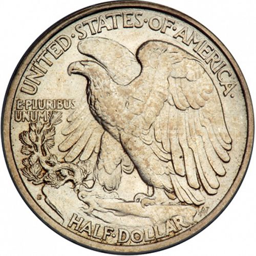 50 cent Reverse Image minted in UNITED STATES in 1917S (Walking Liberty - Mintmark on reverse)  - The Coin Database