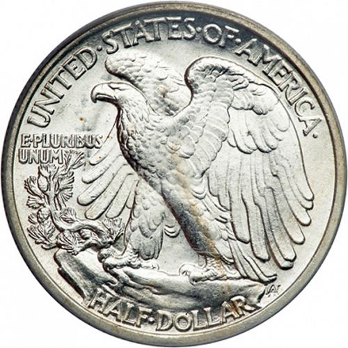 50 cent Reverse Image minted in UNITED STATES in 1918 (Walking Liberty - Mintmark on reverse)  - The Coin Database
