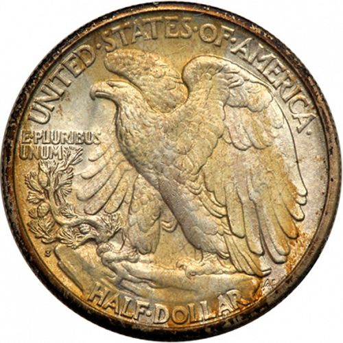 50 cent Reverse Image minted in UNITED STATES in 1918S (Walking Liberty - Mintmark on reverse)  - The Coin Database