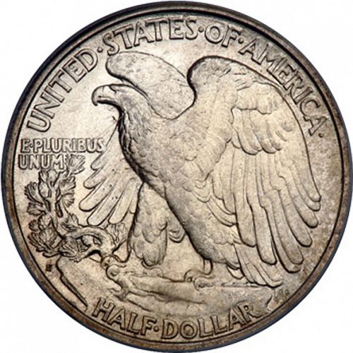 50 cent Reverse Image minted in UNITED STATES in 1920S (Walking Liberty - Mintmark on reverse)  - The Coin Database