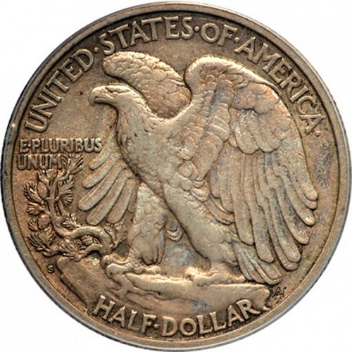 50 cent Reverse Image minted in UNITED STATES in 1921S (Walking Liberty - Mintmark on reverse)  - The Coin Database