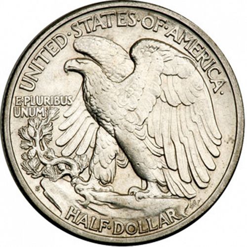 50 cent Reverse Image minted in UNITED STATES in 1923S (Walking Liberty - Mintmark on reverse)  - The Coin Database