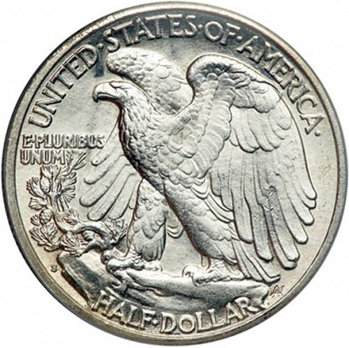 50 cent Reverse Image minted in UNITED STATES in 1929S (Walking Liberty - Mintmark on reverse)  - The Coin Database