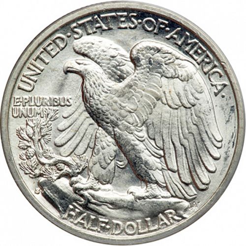 50 cent Reverse Image minted in UNITED STATES in 1935S (Walking Liberty - Mintmark on reverse)  - The Coin Database