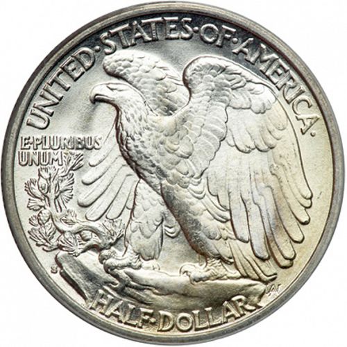 50 cent Reverse Image minted in UNITED STATES in 1936S (Walking Liberty - Mintmark on reverse)  - The Coin Database