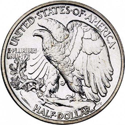 50 cent Reverse Image minted in UNITED STATES in 1940 (Walking Liberty - Mintmark on reverse)  - The Coin Database
