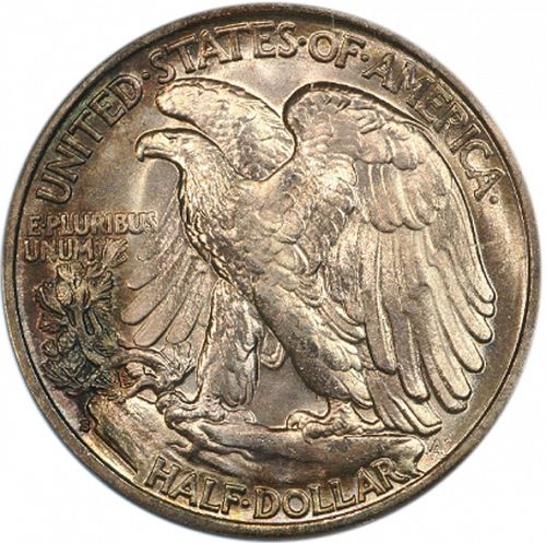 50 cent Reverse Image minted in UNITED STATES in 1940S (Walking Liberty - Mintmark on reverse)  - The Coin Database