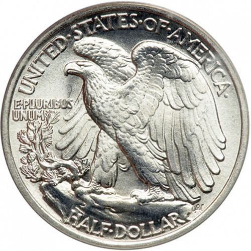 50 cent Reverse Image minted in UNITED STATES in 1943 (Walking Liberty - Mintmark on reverse)  - The Coin Database