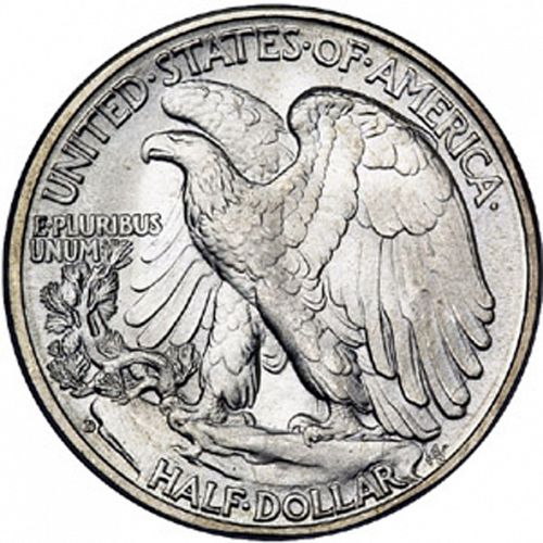 50 cent Reverse Image minted in UNITED STATES in 1943D (Walking Liberty - Mintmark on reverse)  - The Coin Database