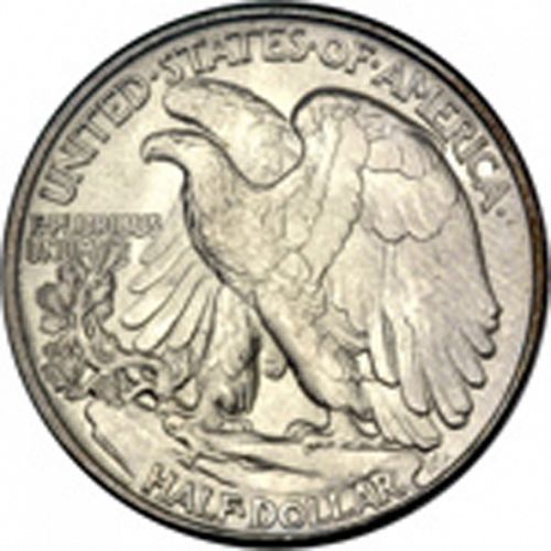 50 cent Reverse Image minted in UNITED STATES in 1945 (Walking Liberty - Mintmark on reverse)  - The Coin Database