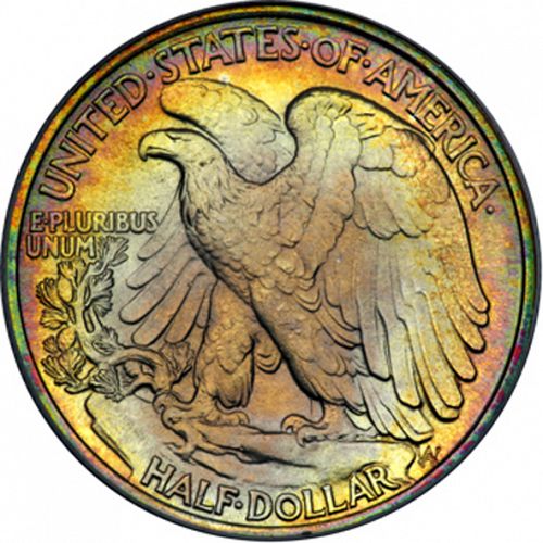 50 cent Reverse Image minted in UNITED STATES in 1947 (Walking Liberty - Mintmark on reverse)  - The Coin Database