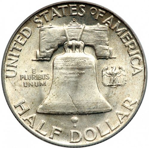 50 cent Reverse Image minted in UNITED STATES in 1949D (Franklin)  - The Coin Database