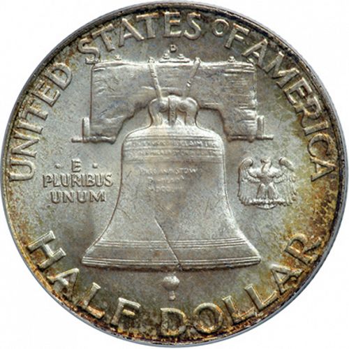 50 cent Reverse Image minted in UNITED STATES in 1951D (Franklin)  - The Coin Database