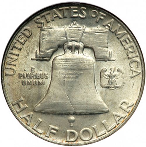 50 cent Reverse Image minted in UNITED STATES in 1952D (Franklin)  - The Coin Database