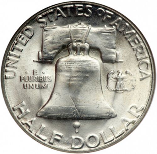 50 cent Reverse Image minted in UNITED STATES in 1953S (Franklin)  - The Coin Database