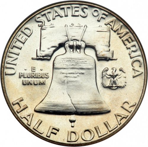 50 cent Reverse Image minted in UNITED STATES in 1954 (Franklin)  - The Coin Database