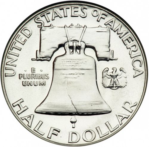 50 cent Reverse Image minted in UNITED STATES in 1955 (Franklin)  - The Coin Database
