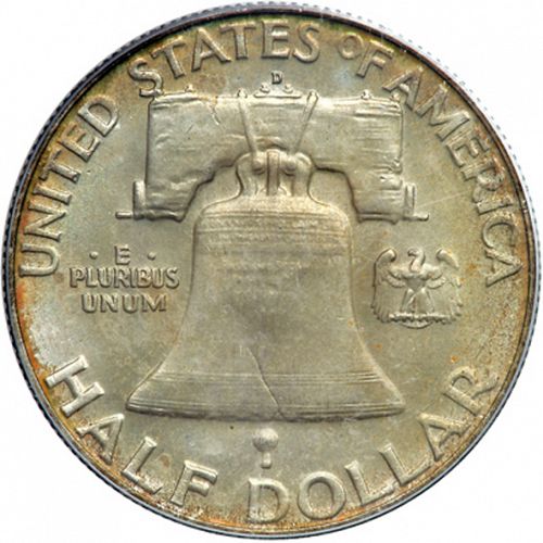 50 cent Reverse Image minted in UNITED STATES in 1957D (Franklin)  - The Coin Database