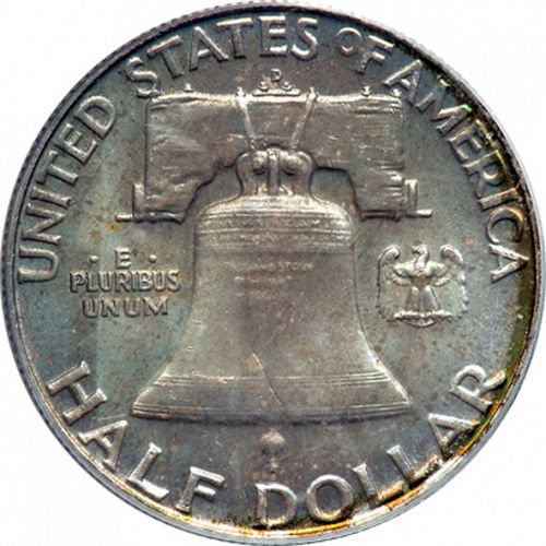 50 cent Reverse Image minted in UNITED STATES in 1958D (Franklin)  - The Coin Database
