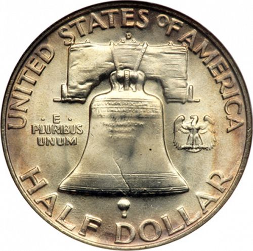 50 cent Reverse Image minted in UNITED STATES in 1959D (Franklin)  - The Coin Database