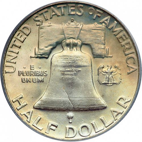 50 cent Reverse Image minted in UNITED STATES in 1961D (Franklin)  - The Coin Database