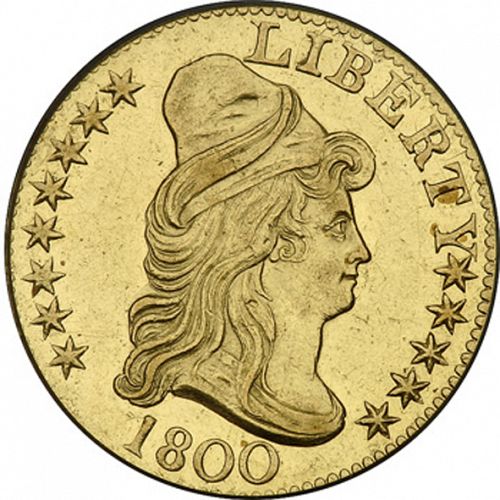 5 dollar Obverse Image minted in UNITED STATES in 1800 (Liberty Cap - Heraldic eagle)  - The Coin Database