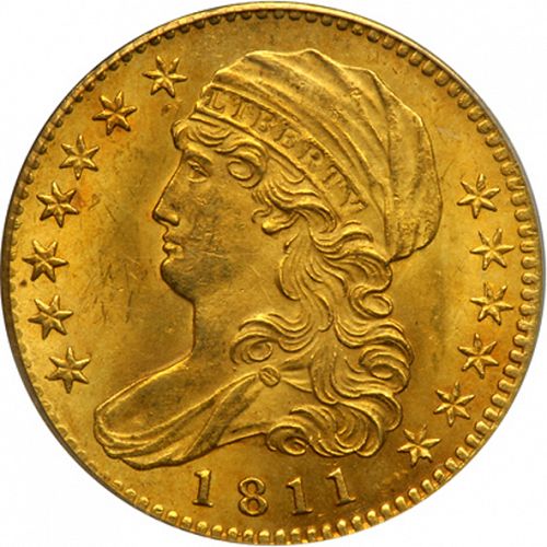 5 dollar Obverse Image minted in UNITED STATES in 1811 (Turban Head - Capped draped bust)  - The Coin Database