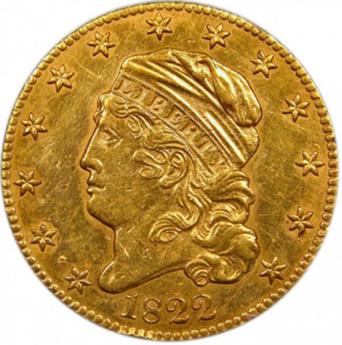 5 dollar Obverse Image minted in UNITED STATES in 1822 (Turban Head - Capped head)  - The Coin Database