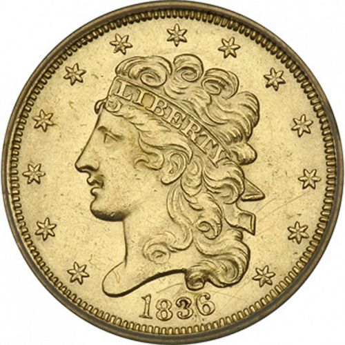 5 dollar Obverse Image minted in UNITED STATES in 1836 (Liberty without Turban)  - The Coin Database