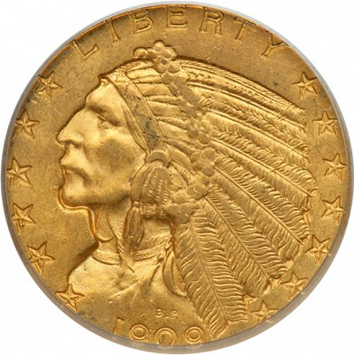5 dollar Obverse Image minted in UNITED STATES in 1909S (Indian Head)  - The Coin Database