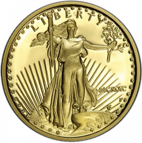Bullion Obverse Image minted in UNITED STATES in 1990 (American Eagle -  Gold 5 $)  - The Coin Database