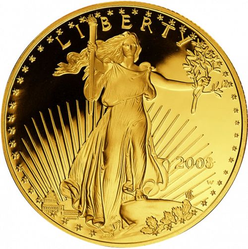Bullion Obverse Image minted in UNITED STATES in 2008 (American Eagle -  Gold 5 $)  - The Coin Database