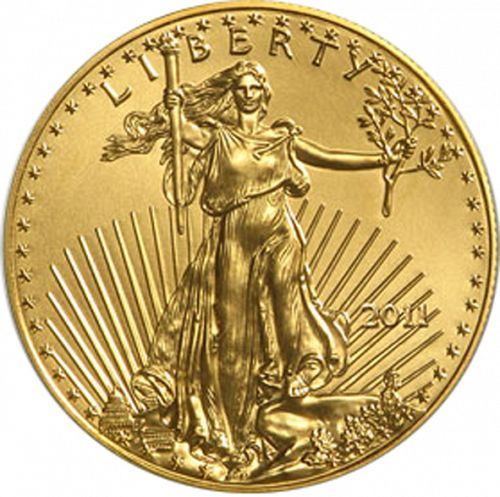 Bullion Obverse Image minted in UNITED STATES in 2011 (American Eagle -  Gold 5 $)  - The Coin Database