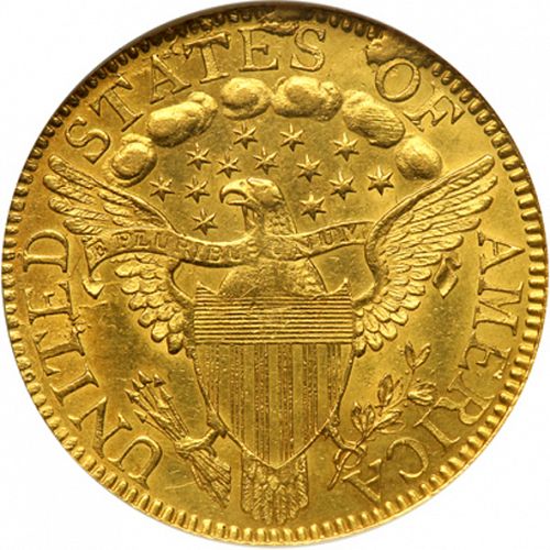 5 dollar Reverse Image minted in UNITED STATES in 1798 (Liberty Cap - Small eagle)  - The Coin Database