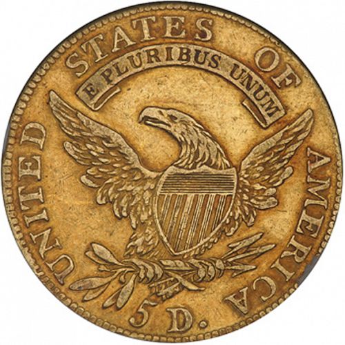 5 dollar Reverse Image minted in UNITED STATES in 1807 (Liberty Cap - Heraldic eagle)  - The Coin Database