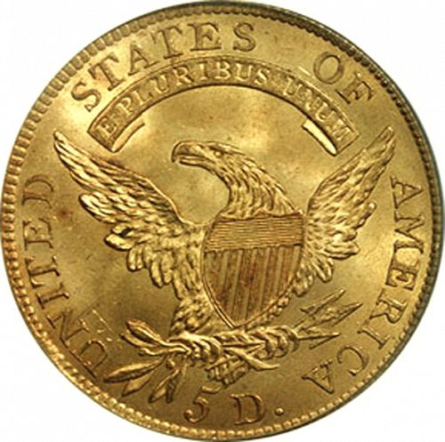 5 dollar Reverse Image minted in UNITED STATES in 1807 (Turban Head - Capped draped bust)  - The Coin Database